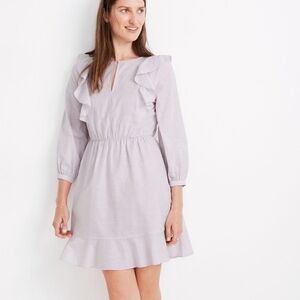 Madewell Lavender Purple Ruffled Summer Mini Dress sz 14